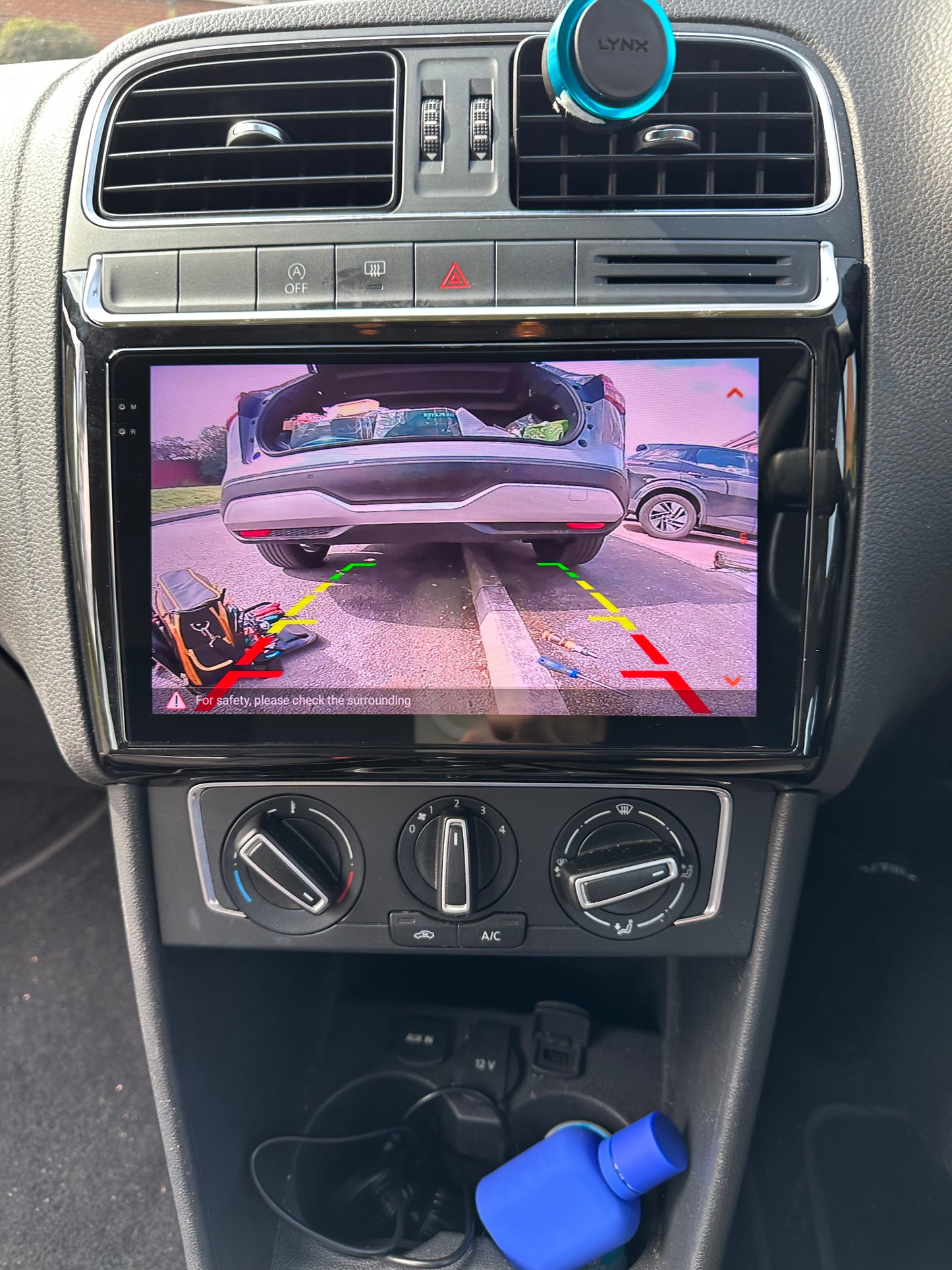 Reverse camera fitted to VW Polo touchscreen