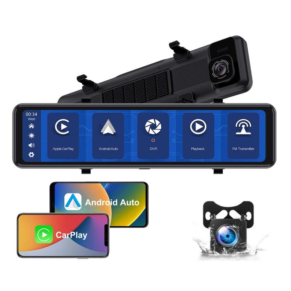 FRONT/REAR CARPLAY DASH CAMERA, DVR, FULL HD, NIGHT VISION, RECORDING DASHCAM