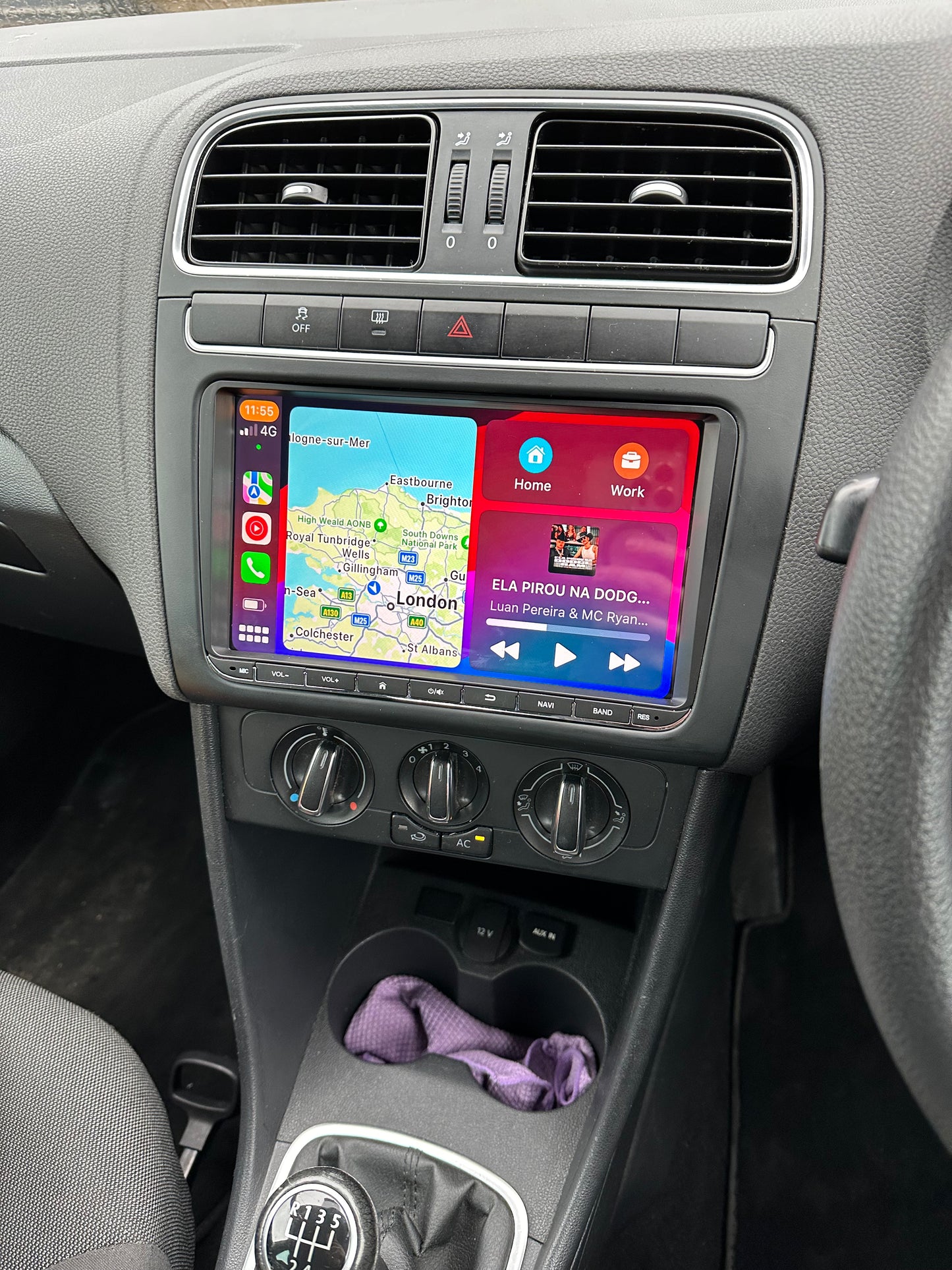 VOLKSWAGEN VW POLO 2009-2017 MK5 - PREMIUM HEAD UNIT UPGRADE KIT: RADIO INFOTAINMENT SYSTEM WITH WIRED & WIRELESS APPLE CARPLAY AND ANDROID AUTO COMPATIBILITY
