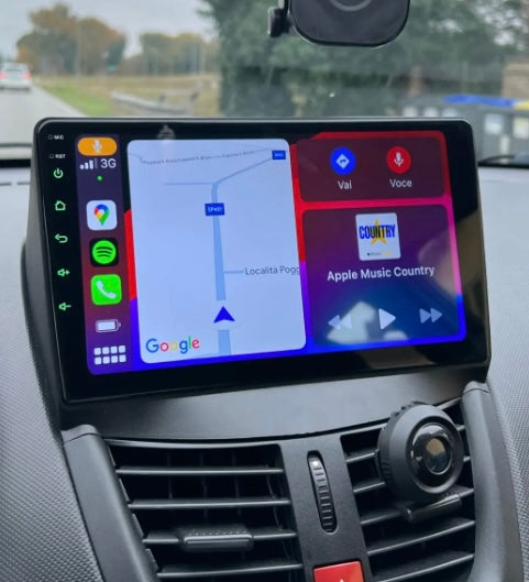 PEUGEOT 207 2006-2014 - PREMIUM HEAD UNIT UPGRADE KIT: RADIO INFOTAINMENT SYSTEM WITH WIRED & WIRELESS APPLE CARPLAY AND ANDROID AUTO COMPATIBILITY