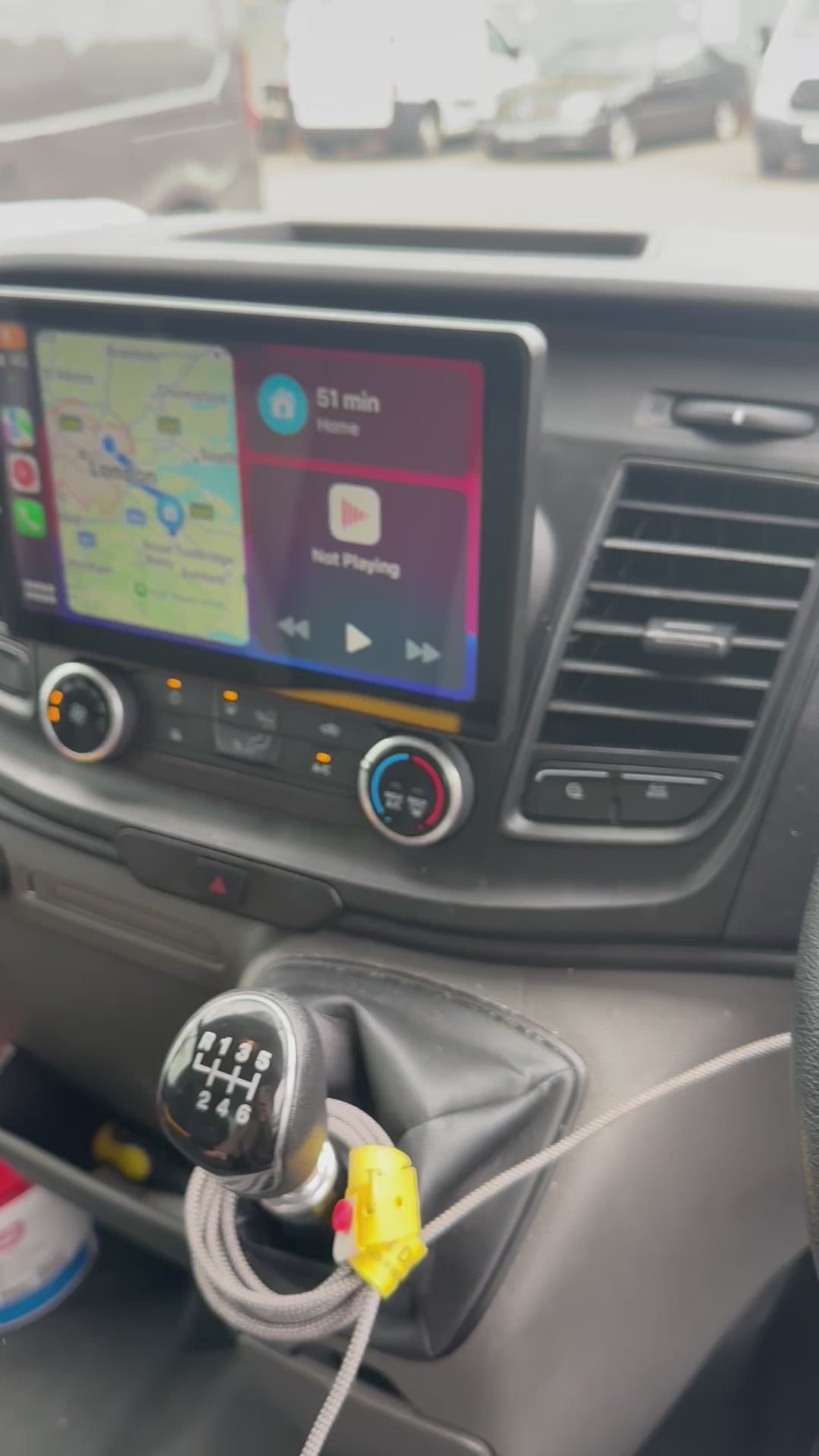 Apple CarPlay satnav screen demo video for Transit MK9