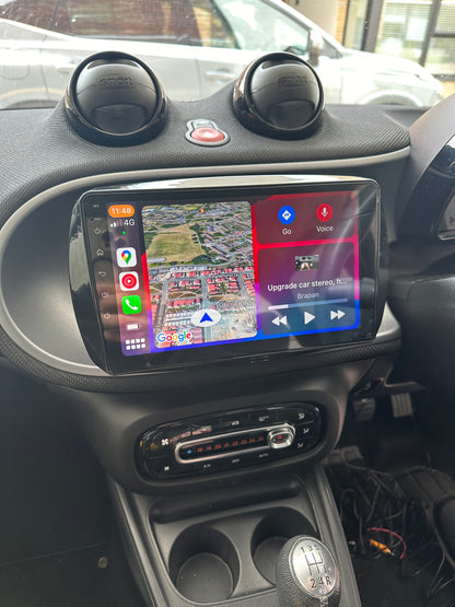SMART CAR FORTWO/FORFOUR 2014-2020 - PREMIUM HEAD UNIT UPGRADE KIT: RADIO INFOTAINMENT SYSTEM WITH WIRED & WIRELESS APPLE CARPLAY AND ANDROID AUTO COMPATIBILITY