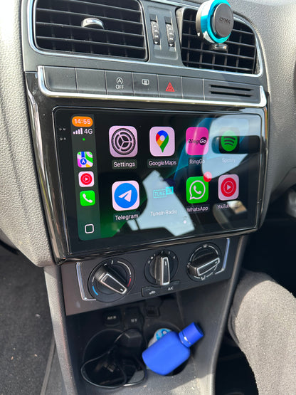 VOLKSWAGEN VW POLO 2009-2017 MK5 - PREMIUM HEAD UNIT UPGRADE KIT: RADIO INFOTAINMENT SYSTEM WITH WIRED & WIRELESS APPLE CARPLAY AND ANDROID AUTO COMPATIBILITY