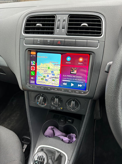 VOLKSWAGEN VW POLO 2009-2017 MK5 - PREMIUM HEAD UNIT UPGRADE KIT: RADIO INFOTAINMENT SYSTEM WITH WIRED & WIRELESS APPLE CARPLAY AND ANDROID AUTO COMPATIBILITY
