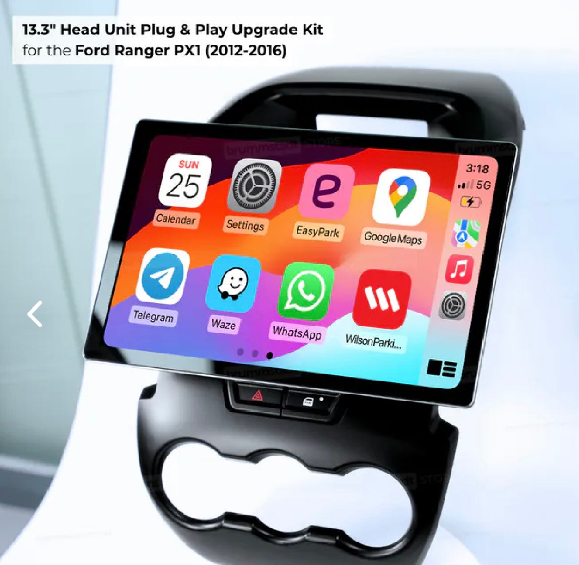 13.3 Inch Car Tablet - Wireless Apple CarPlay/Android Auto