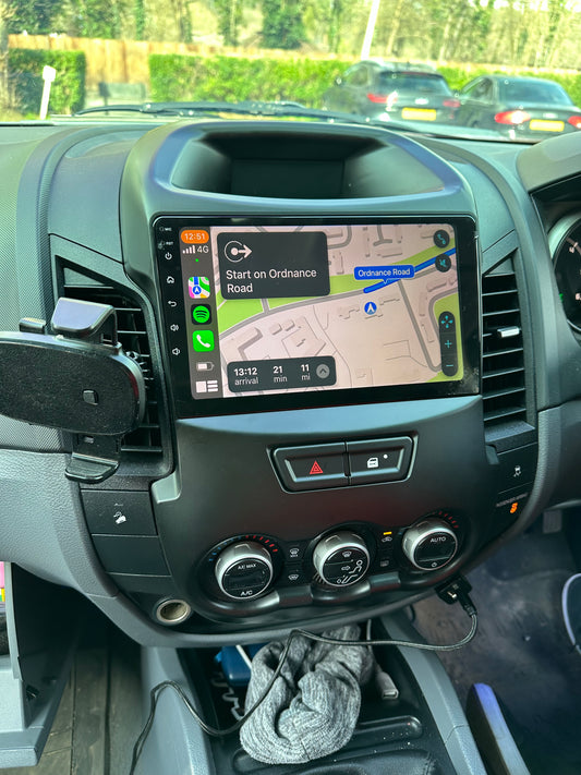 FORD RANGER 2012-2015 T6/PK - PREMIUM HEAD UNIT UPGRADE KIT: RADIO INFOTAINMENT SYSTEM WITH WIRED & WIRELESS APPLE CARPLAY AND ANDROID AUTO COMPATIBILITY