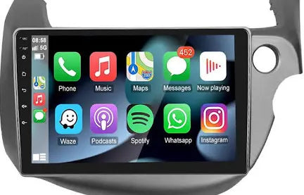 HONDA JAZZ 2008-2013 - PREMIUM HEAD UNIT UPGRADE KIT: RADIO INFOTAINMENT SYSTEM WITH WIRED & WIRELESS APPLE CARPLAY AND ANDROID AUTO COMPATIBILITY