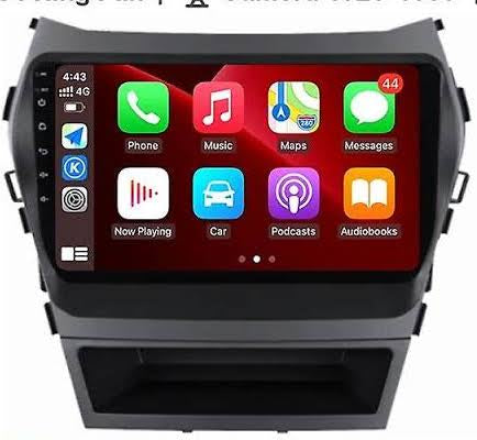 HYUNDAI SANTA FE 2013-2017 - PREMIUM HEAD UNIT UPGRADE KIT: RADIO INFOTAINMENT SYSTEM WITH WIRED & WIRELESS APPLE CARPLAY AND ANDROID AUTO COMPATIBILITY