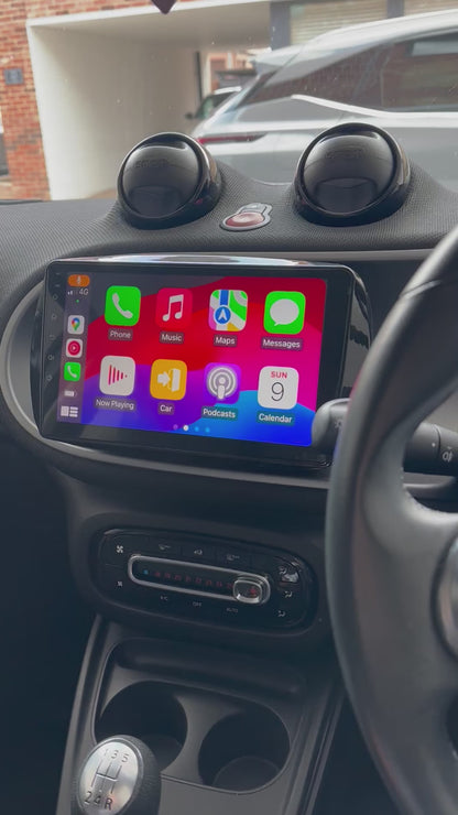 SMART CAR FORTWO/FORFOUR 2014-2020 - PREMIUM HEAD UNIT UPGRADE KIT: RADIO INFOTAINMENT SYSTEM WITH WIRED & WIRELESS APPLE CARPLAY AND ANDROID AUTO COMPATIBILITY